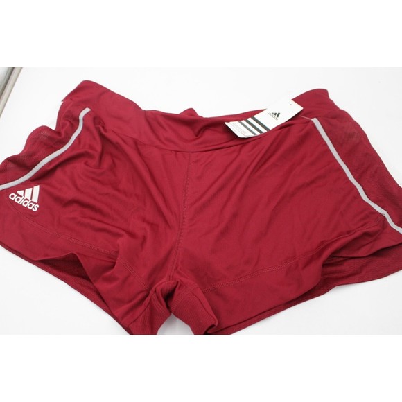 NWT Women's Burgundy Adidas ClimaCool run Shorts 723PW Size Large - Picture 1 of 3